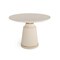 Homeroots 39" Off White And Off White And Brass Rounded Concrete Dining Table 486036 - alternate 1