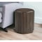 Homeroots 23" Brown Distressed Solid Wood Round Scalloped Drum End Table 565312 - alternate 1