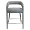 Homeroots 25" Gray Metal and Fabric Low Back Counter Height Bar Chair 558308 - alternate 9