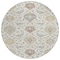 Homeroots 8' Ivory Brown And Gray Round Damask Washable Indoor Outdoor Area Rug 599426 - alternate 8