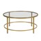 Homeroots 36" Gold And Clear Glass Round Coffee Table 493311 - alternate 1