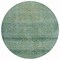 Homeroots 8' Teal Blue And Ivory Round Geometric Washable Indoor Outdoor Area Rug 630515 - alternate 6