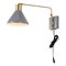 Jonathan Y Max 20.5" Swing Arm 1-Light Modern Midcentury Iron USB Charging Port LED Sconce, Grey/Brass Gold JYL1303C - alternate 13