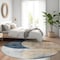 Homeroots 8' Sky Blue Brown And Beige Round Geometric Washable Indoor Outdoor Area Rug 604949 - alternate 9