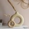 Uniquewise 5-Inch Decorative Small Hollow Ceramic Donut Table Vase - Handmade, Minimalist Boho Style,  QI004733.S - alternate 9