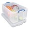 Really Useful Box Snap-Lid Storage Bin, 16.9 gal, 17.31in x 28in x 12.25in, Clear/Blue 64CCB - alternate 2