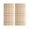 Ekena Millwork Rustic Four Board Joined Board-n-Batten Smooth Faux Wood Shutters (Per Pair), Primed Tan, 22"Wx86"H SHUBJS22X86SMPR - alternate 1