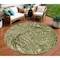 Homeroots 8' Ivory And Green Round Palm Leaf Indoor Outdoor Area Rug 548067 - alternate 8