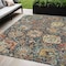 Homeroots 5' X 8' Navy Blue Terra Cotta And Beige Damask Washable Indoor Outdoor Area Rug 603744 - alternate 1