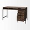Homeroots 56" Medium Brown Wooden Writing Desk With 3 Drawers And 3 Open Shelves 380203 - alternate 10