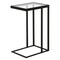 Homeroots 25" Black And Clear Glass And Steel End Table 543826 - alternate 8