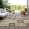 Homeroots 3' X 5' Linen Blue And Copper Geometric Washable Indoor Outdoor Area Rug 605043 - alternate 9