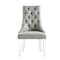 Homeroots Set of Two Tufted Gray and Clear Upholstered Faux Leather Dining Side Chairs 543510 - alternate 9