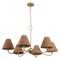 Jonathan Y Grady 35" 6-Light Grand Coastal Farmhouse Adjustable Swooping Arm Metal w/Hand-Woven Rattan Shades L JYL9560B - alternate 9