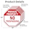 Signmission Private Property No Trespassing, 10 inch X 10 inch, Aluminum Metal Signs, 5PK OC-A-5Pack-10-160 - alternate 6