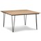Homeroots 54" Natural and Black Solid Wood and Steel Square Dining Table 640717 - alternate 1