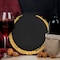 Smarty Had A Party 7.5" Black with Gold Moonlight Round Disposable Plastic Appetizer/Salad Plates (120 Plates), 120PK 967BG-CASE - alternate 10
