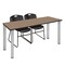 Regency Kee Training Table W/ 2 Zeng Chairs, 60 in W, 24 in L, Noble Oak MT6024NOBPCM44BK - alternate 1