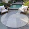 Homeroots 8' Silver Gray And Beige Round Geometric Washable Indoor Outdoor Area Rug 582730 - alternate 7