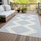 Homeroots 3' X 5' Ivory And Blue Geometric Washable Indoor Outdoor Area Rug 598752 - alternate 9