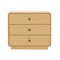 Manhattan Comfort Liora Contemporary 28" Solid Wood Nightstand in Natural (3-Drawer) NS1527-1 - alternate 9