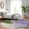 Homeroots 8' Lavender Purple And Green Round Geometric Washable Indoor Outdoor Area Rug 604919 - alternate 9