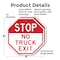 Signmission Stop No Truck Exit, 6 inch X 6 inch, Plastic Sign, 2PK OC-P-2PACK-6-324 - alternate 6