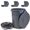 Magnum Tool Gray 32 Gallon Trash Can Set (Trash Can, Quiet Dolly, and Reinforced Lid) (4 Set) CMTC-CLD0-32G04 - alternate 1