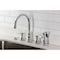 Kingston Brass Double-Handle Widespread Kitchen Faucet with Brass Sprayer, Polished Chrome KS2791BPLBS - alternate 6