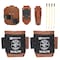 Klein Tools Iron Worker Tool Holder Essentials Set, Brown/Black, Leather, Steel, Brass, 4 Pockets 5800HRN - alternate 1