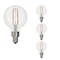 Bulbrite 25w Equivalent Dimmable G16 Vintage Edison Clear LED Light Bulb Candelabra (E12) Base, 2700K, 4PK 862694 - alternate 1