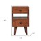 Homeroots 20" Brown Solid Wood Two Drawer Nightstand 651850 - alternate 8