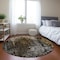 Homeroots 8' Brown And Copper Round Abstract Washable Indoor Outdoor Area Rug 577237 - alternate 7