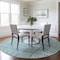 Homeroots 8' Teal Blue And Ivory Round Striped Washable Indoor Outdoor Area Rug 583464 - alternate 7