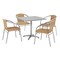 Flash Furniture Square Table Set, Aluminum, Plastic, Rattan, Stainless Steel, Grey TLH-ALUM-32SQ-020BGECHR4-GG - alternate 1