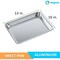Amgood 13 in. x 10  in. 19 Gauge Quarter Size Aluminum Bun / Sheet Pan, 12PK SBP-19G-1013-12PK-Z - alternate 7