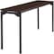 Iceberg Maxx Legroom Folding Table, Walnut Top, Charcoal Frame, 18 in W x 60 in L x 29.5 in H 65874 - alternate 1