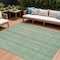 Homeroots 8' X 10' Aqua Beige And Teal Blue Striped Washable Indoor Outdoor Area Rug 616403 - alternate 1