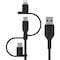 Belkin Universal Cable 15W (USB-A cable with USB-C, Micro-USB and Lightning connectors) CAC001BT1MBK - alternate 1
