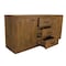 Homeroots 71in Chestnut Distressed Solid Wood Three Drawer Sideboard with Two Doors 612040 - alternate 9
