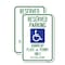 Signmission Reserved Parking Handicap Plate or Permit Only A.R.S Se, 12'' X 18'', Heavy Gauge Aluminum, 2PK A-1218-2PACK-23068 - alternate 1