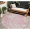 Homeroots 8' Pink Gray And Ivory Round Abstract Washable Indoor Outdoor Area Rug 600308 - alternate 3