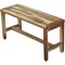 Homeroots 34" Natural Teak Rectangular Shower Bench With Shelf 376746 - alternate 7