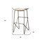Homeroots 30" Cream and Gold Iron and Fabric Backless Bar Height Bar Chair 605918 - alternate 4