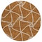 Homeroots 8' Orange And Ivory Round Geometric Washable Indoor Outdoor Area Rug 612895 - alternate 9