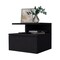 Homeroots 12" Black Wood One Drawer Nightstand with Integrated Tech 518170 - alternate 5