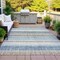 Homeroots 9' X 12' Navy Blue And Beige Striped Washable Indoor Outdoor Area Rug 632231 - alternate 5