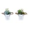 Monarch Specialties Artificial Plant, 7-in. Tall, Succulent, Table, White Metal Pots, Contemporary, Modern, 2PK I 9361 - alternate 1