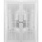 Sartodoors Sliding French Double Pocket Doors Frosted Glass 12 Lites, Felicia 3312 White Matte, Kit Trims Rai FELICIA3312DP-WS-3696 - alternate 1