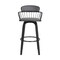 Homeroots 30" Gray And Black Faux Leather Swivel Low Back Bar Height Bar Chair 534443 - alternate 9